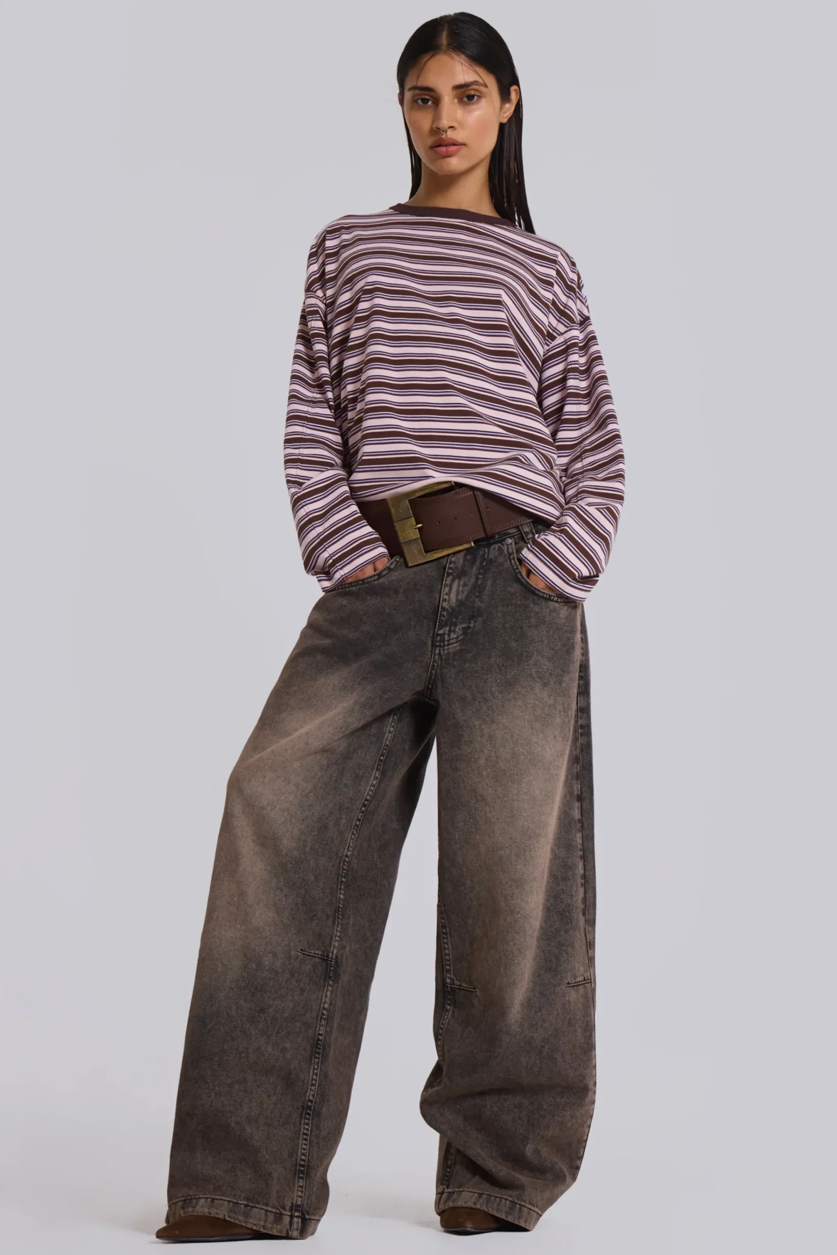 Online Jaded London Acid Brown Colossus Jeans