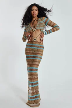 Online Jaded London Allure Stripe Knitted Maxi Dress