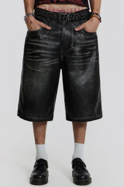 Online Jaded London Ash Faux Leather Colossus Shorts