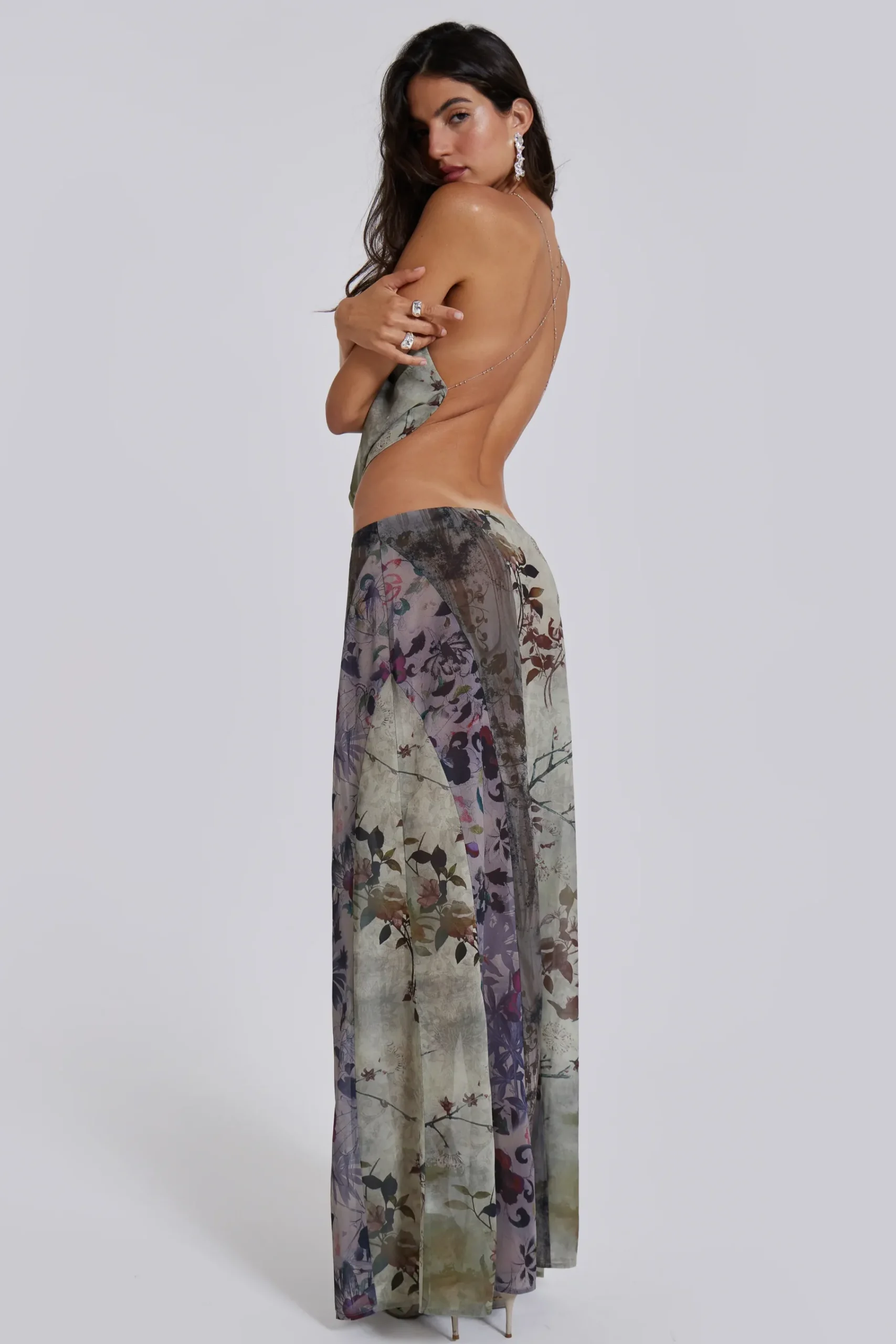 Discount Jaded London Asteria Panelled Maxi Skirt