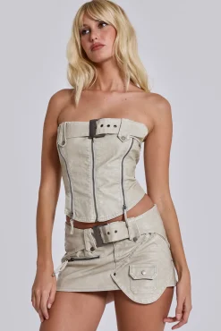 Best Jaded London Axel Faux Leather Corset Top
