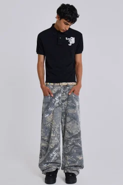 Fashion Jaded London Black Frat Polo