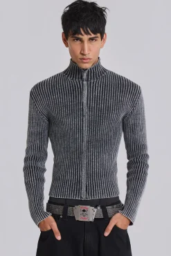 Outlet Jaded London Black Lucid Knit Track Top