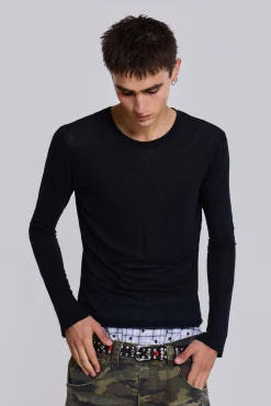 Best Jaded London Black Mist Long Sleeve Top