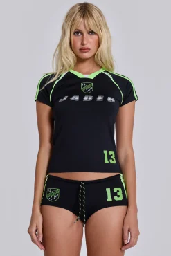 Store Jaded London Black No.13 Football Baby Tee