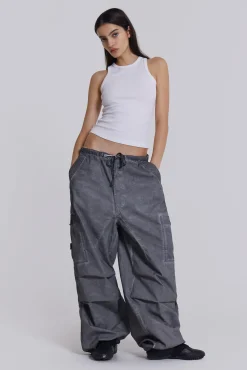 Best Jaded London Black Oil Wash Parachute Pants