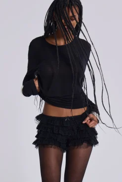 Outlet Jaded London Black Rhea Lace Bloomer Shorts