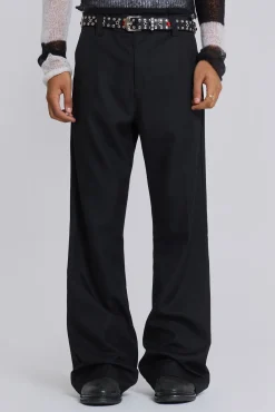 Best Jaded London Black Stacked Bootcut Suit Pants
