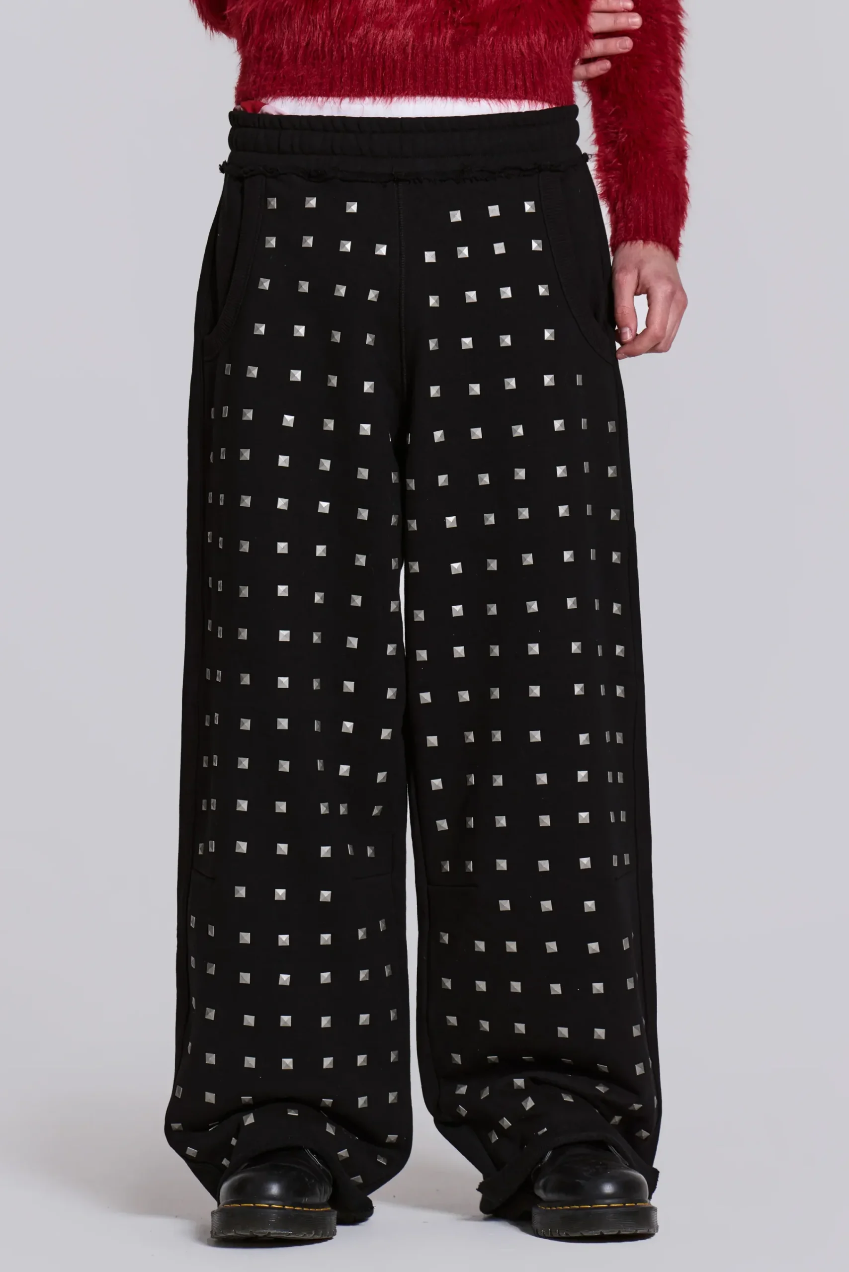 Discount Jaded London Black Stud Baggy Monster Joggers