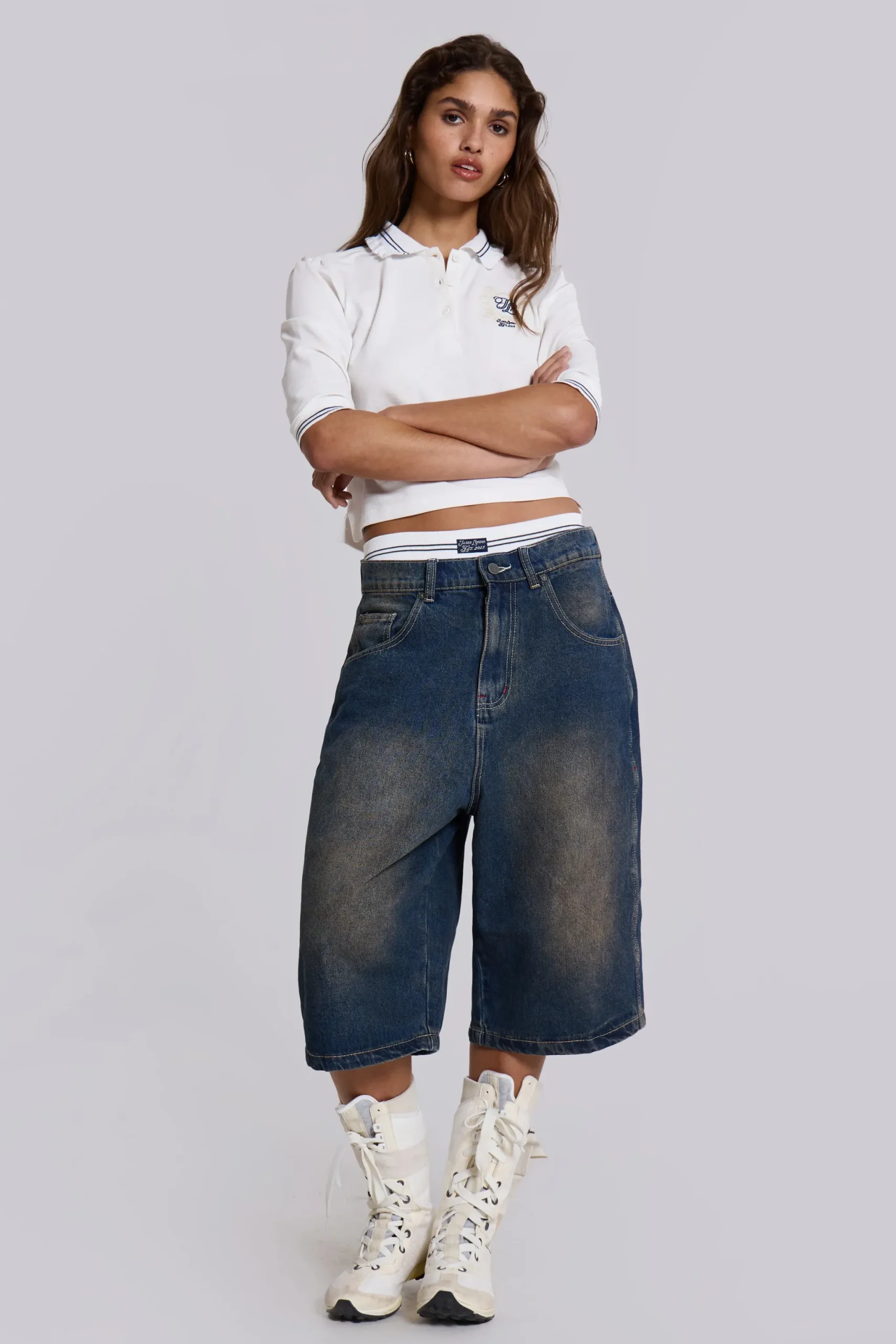 Outlet Jaded London Bronx Jumbo Fit Denim Jorts