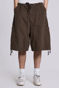 Discount Jaded London Brown Parachute Cargo Shorts