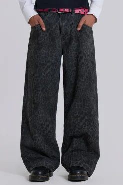 Flash Sale Jaded London Charcoal Leopard Fade Colossus Jeans