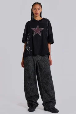 Cheap Jaded London Charcoal Leopard Fade Colossus Jeans