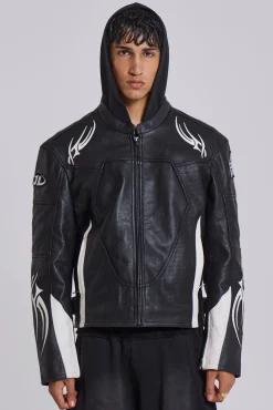 Online Jaded London Crash Leather Biker Jacket