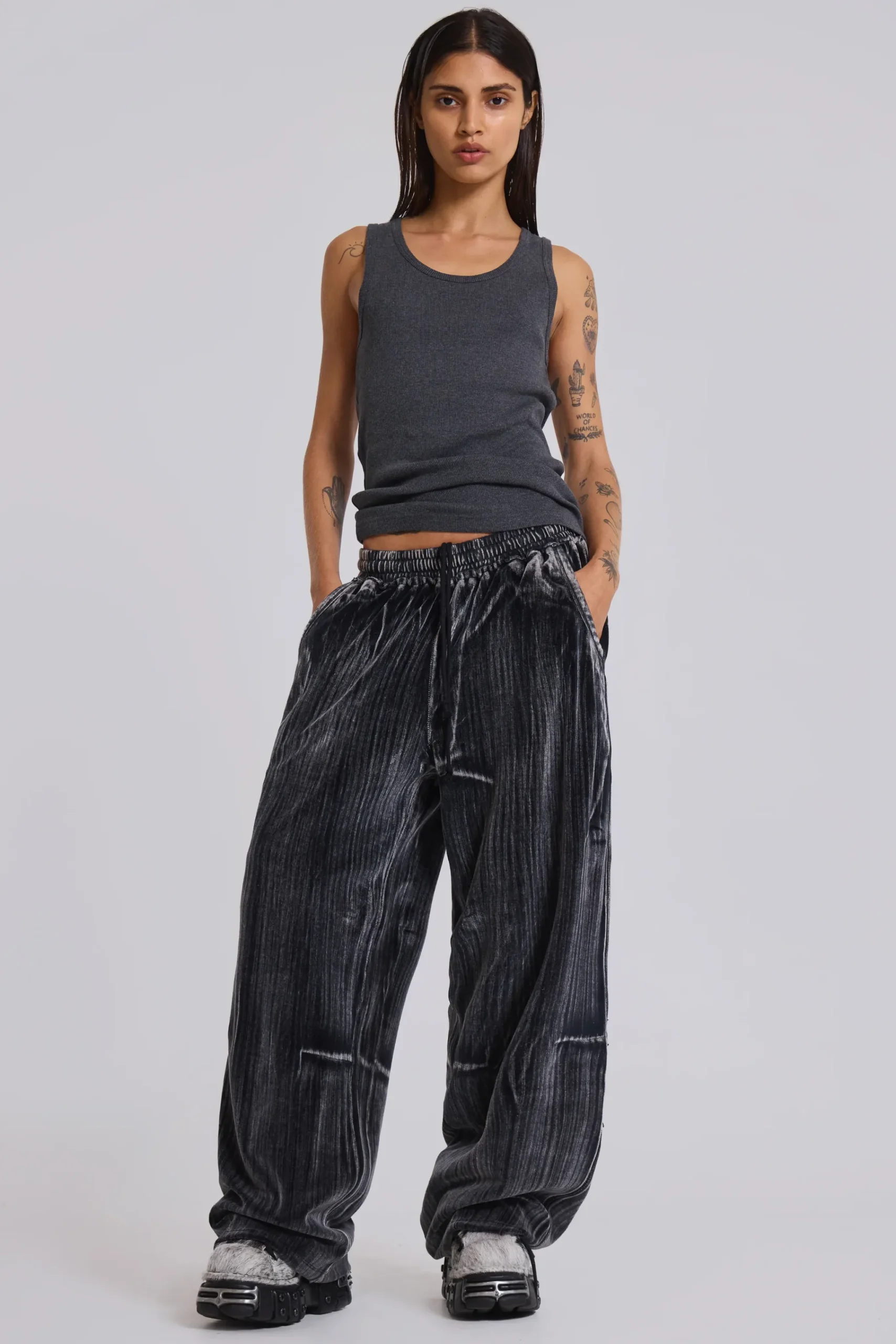 Best Jaded London Crease Velour Baggy Monster Joggers