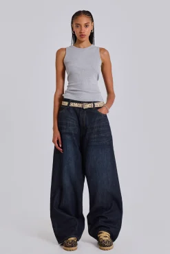 Outlet Jaded London Creased Indigo XL Colossus Jeans