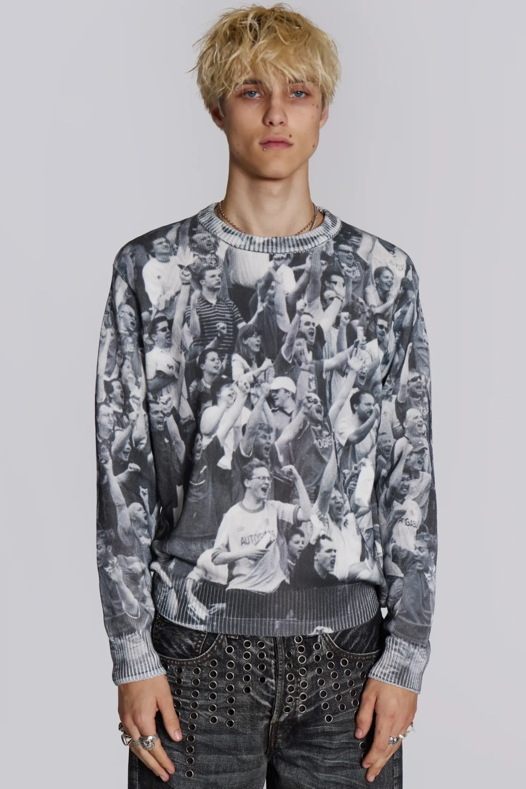 Cheap Jaded London Crowd Print Jumper
