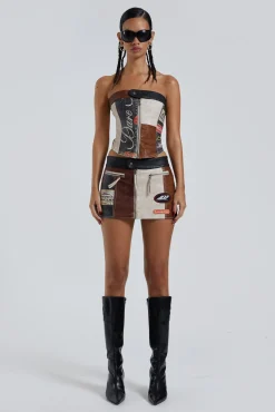 Cheap Jaded London Daytona Vegan Leather Mini Skirt