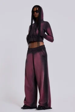 Store Jaded London Deep Red Fade Baggy Monster Joggers