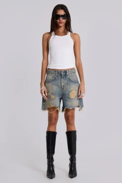 Discount Jaded London Dirty Bleach Revenge Jorts