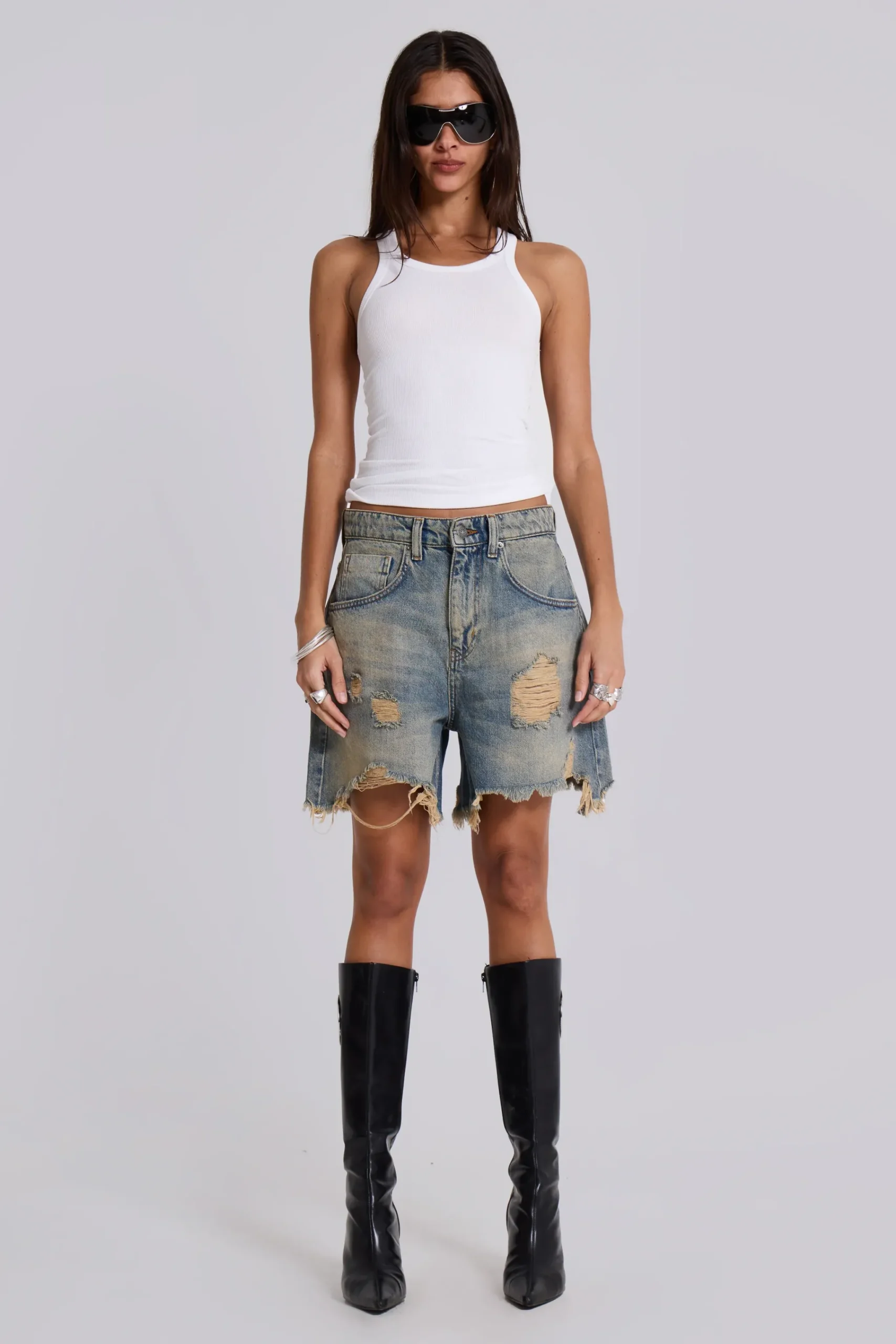 Discount Jaded London Dirty Bleach Revenge Jorts