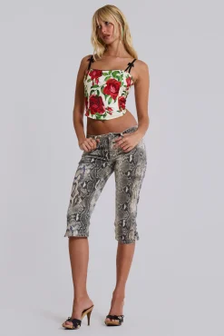 Outlet Jaded London Dovimo Snakeskin Capri Jeans