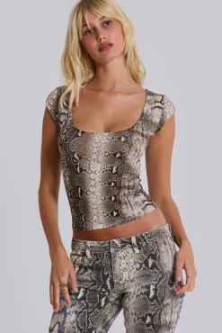 Clearance Jaded London Dovimo Snakeskin Top