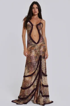 Cheap Jaded London Fatale Maxi Dress in Sunrose