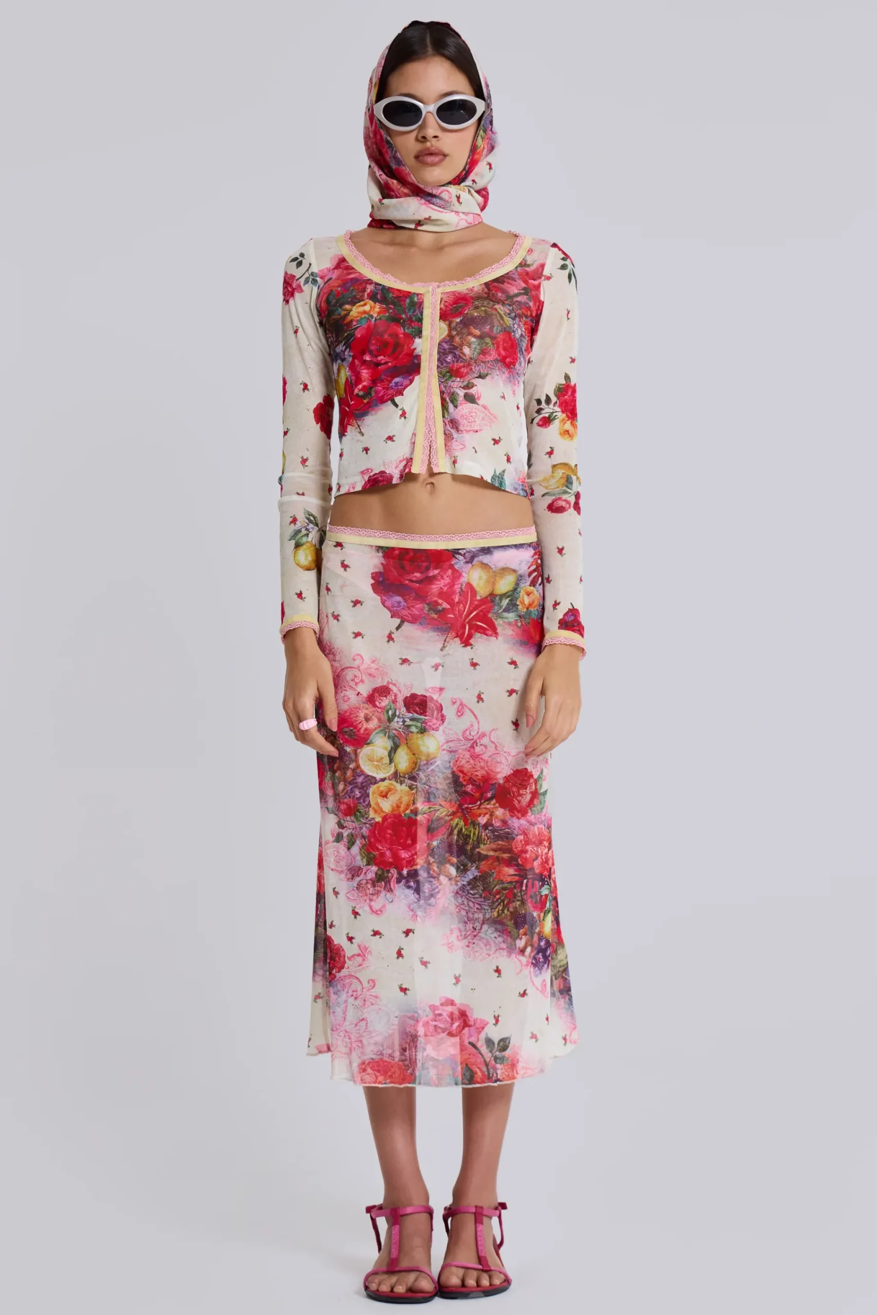 Best Sale Jaded London Giara Midi Mesh Skirt