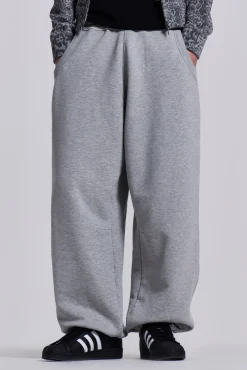 Shop Jaded London Grey Marl Cuffed Baggy Monster Joggers