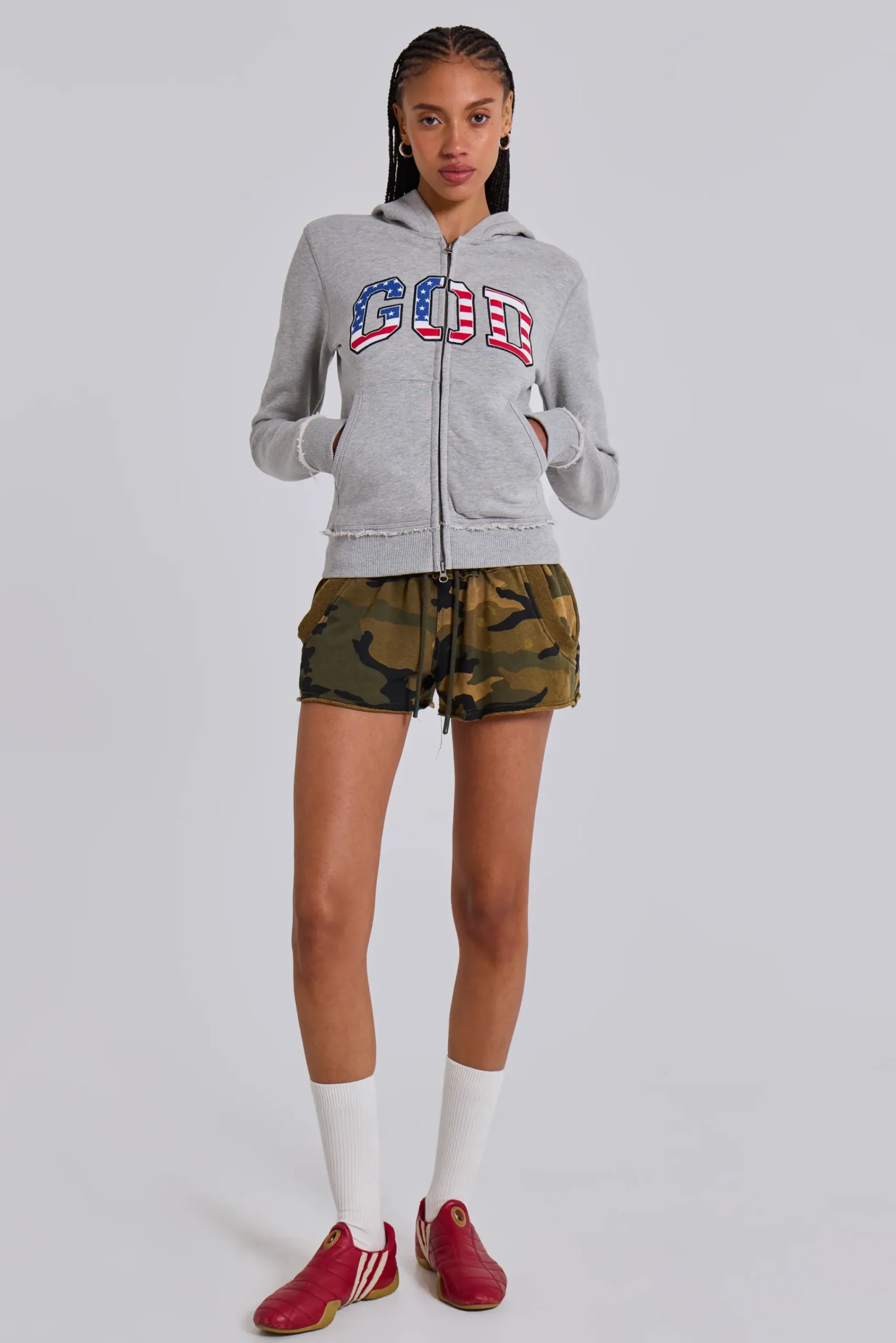 Hot Jaded London Grey Marl 'God' Mini Monster Hoodie