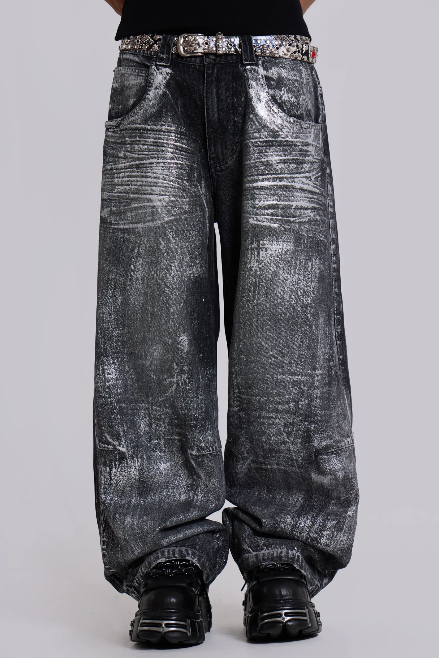 Sale Jaded London Gunmetal Colossus Jeans