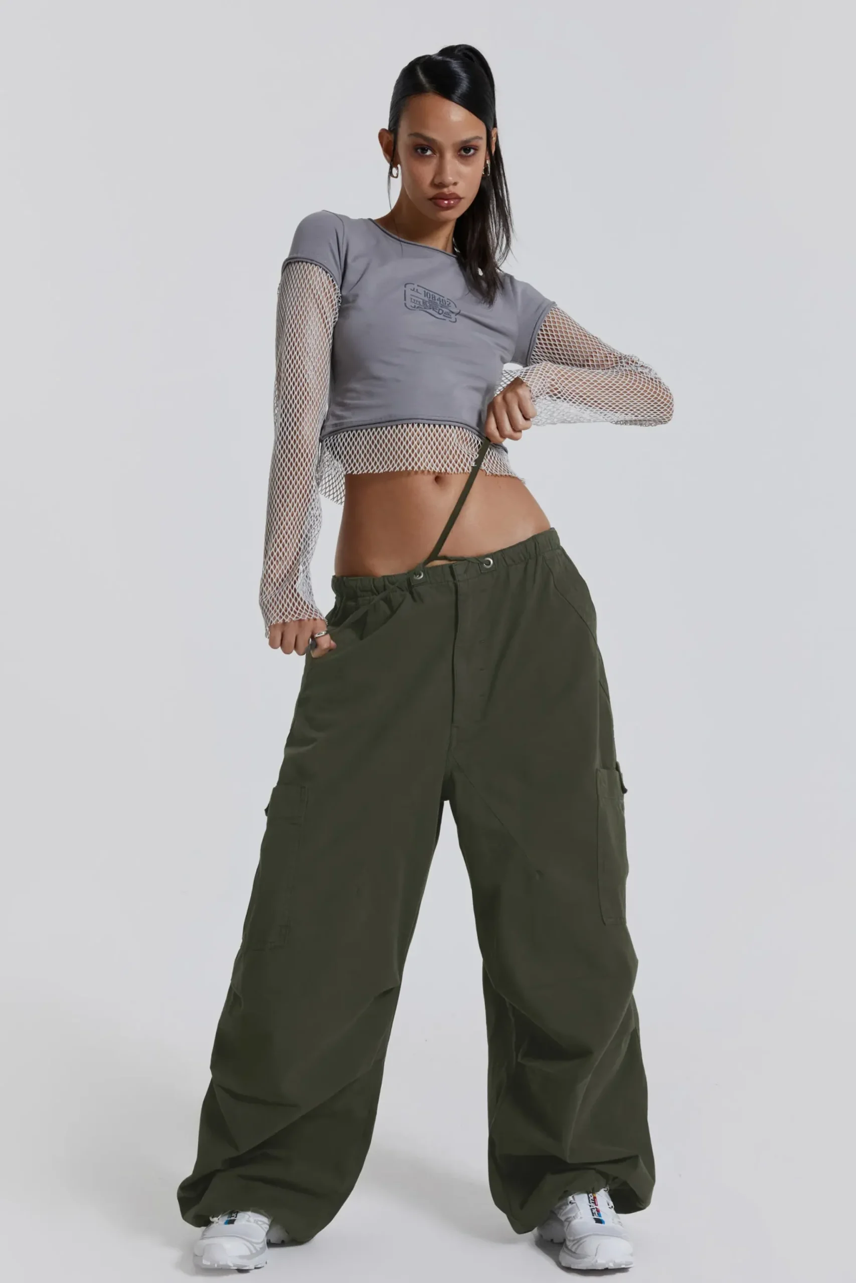 Outlet Jaded London Khaki Parachute Cargo Pants