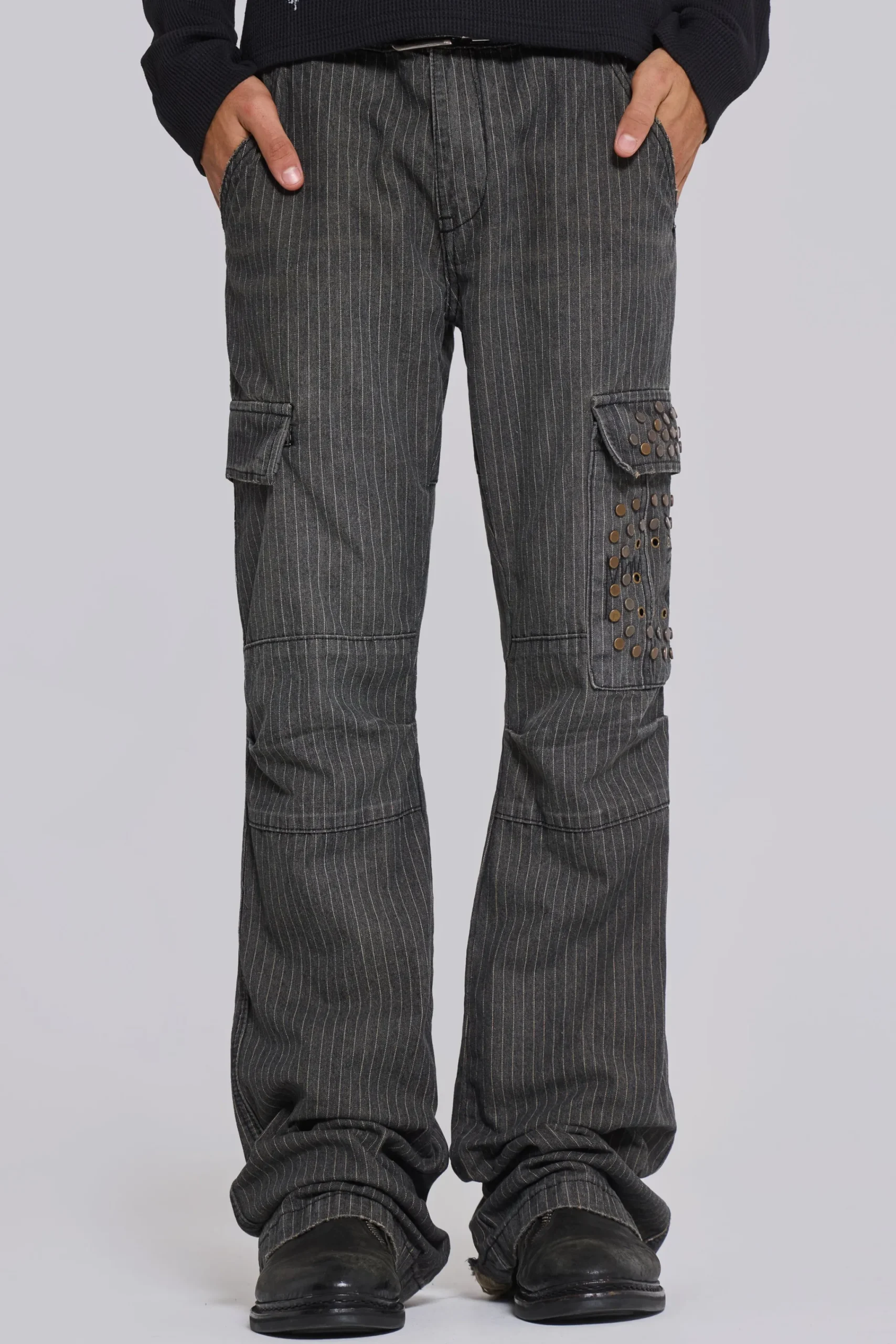 Hot Jaded London Kita Bootcut Pinstripe Cargo Pants