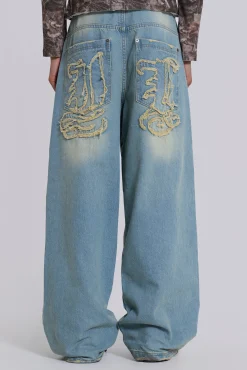 Shop Jaded London Light Wash J-L Colossus Jeans