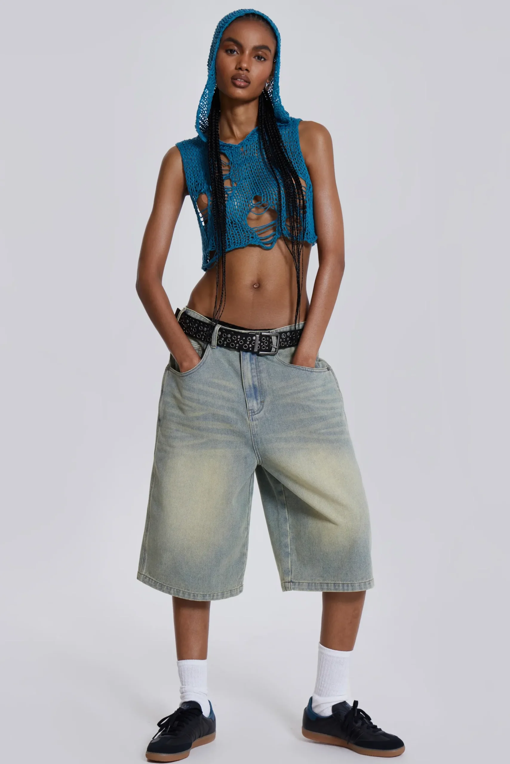 New Jaded London Light Wash Jumbo Jorts