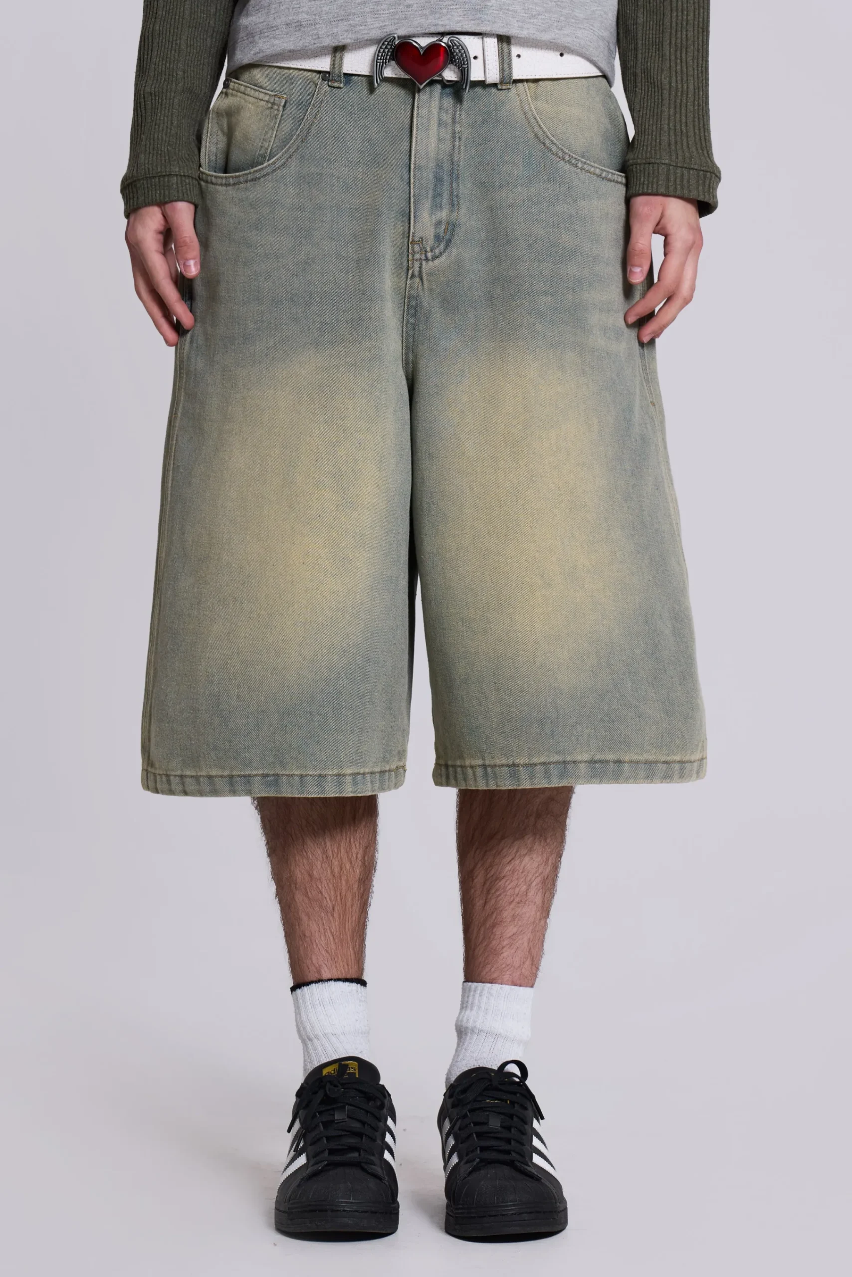 Outlet Jaded London Light Wash Jumbo Jorts