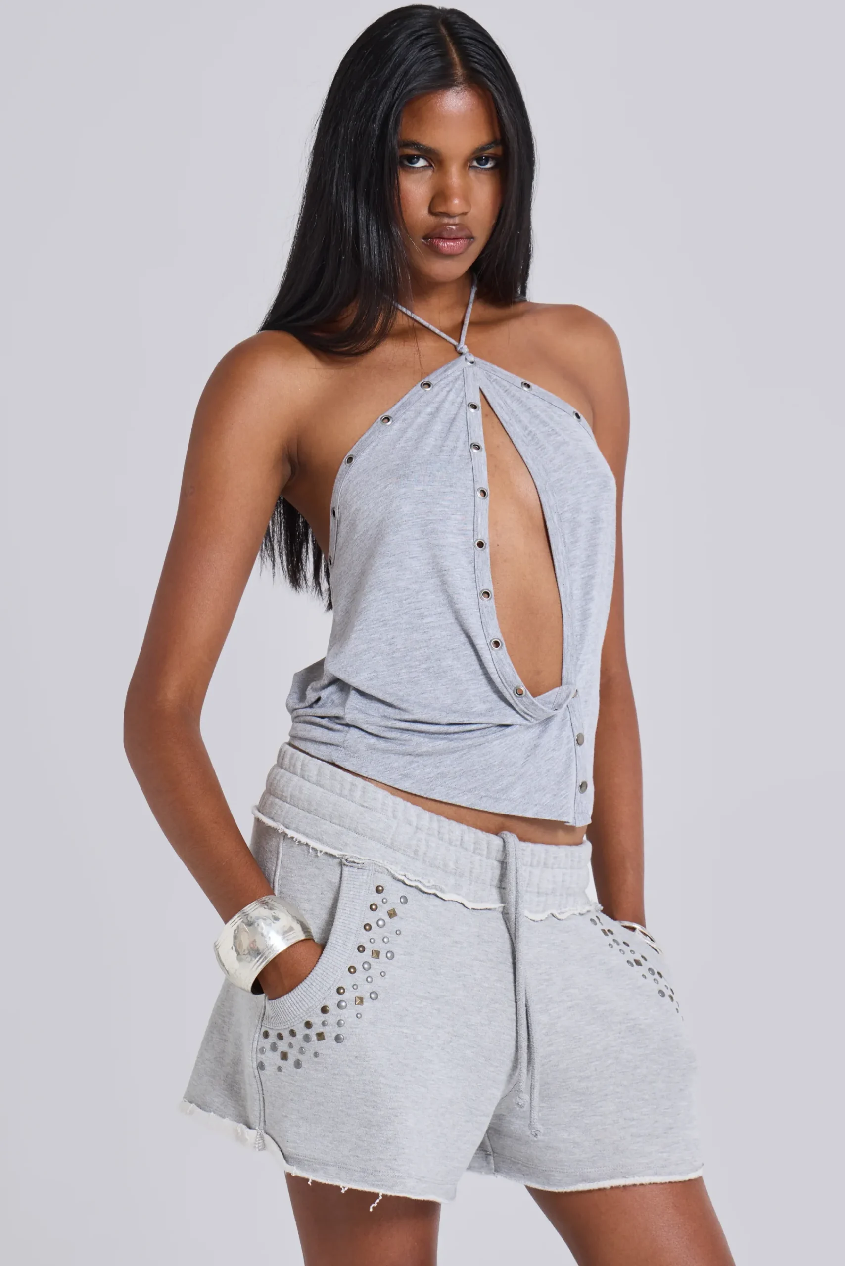 New Jaded London Monster Jogger Studded Shorts