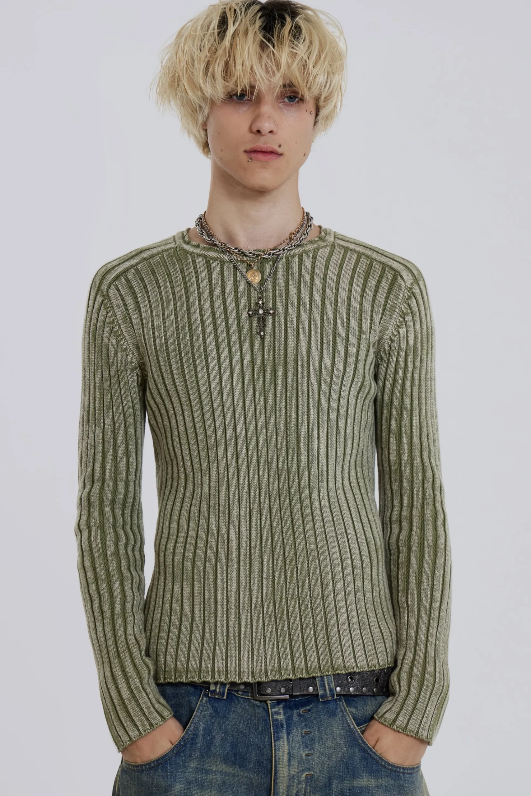 New Jaded London Moss Green Vault Knit