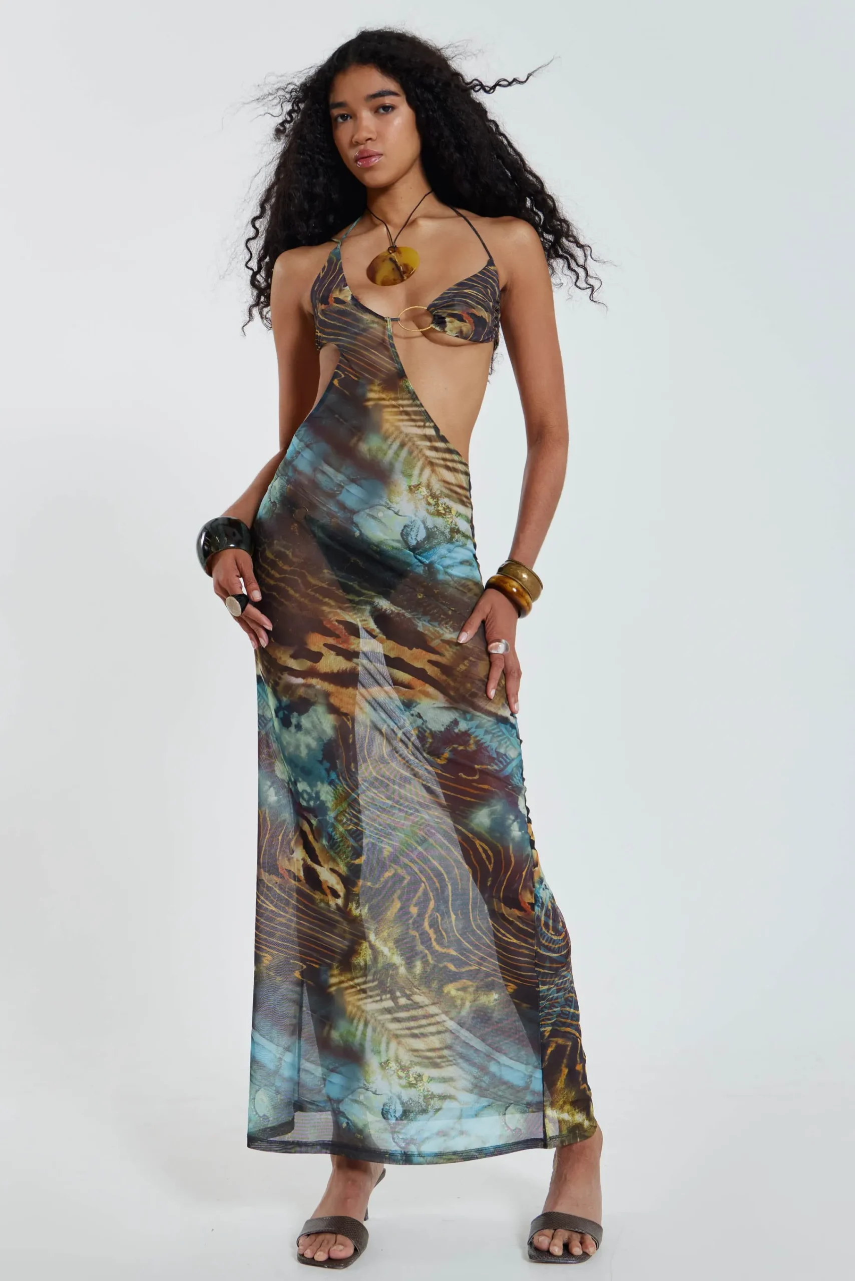 Sale Jaded London Oceana Mesh Maxi Dress