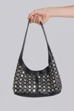 Sale Jaded London Osmium Studded Leather Bag in Black