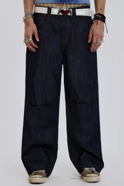 Outlet Jaded London Raw Blue Denim Razor Jeans