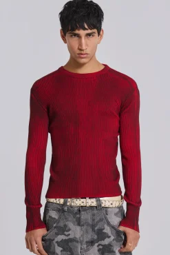 Online Jaded London Red Scrape Knit