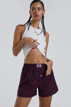 Online Jaded London Red Tartan Boxer Short