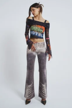 Cheap Jaded London Ride a Cowboy Low Waist Flared Jeans