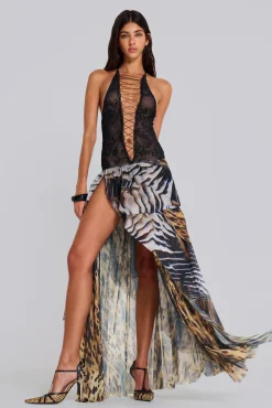 Hot Jaded London Sade Embellished Maxi Dress