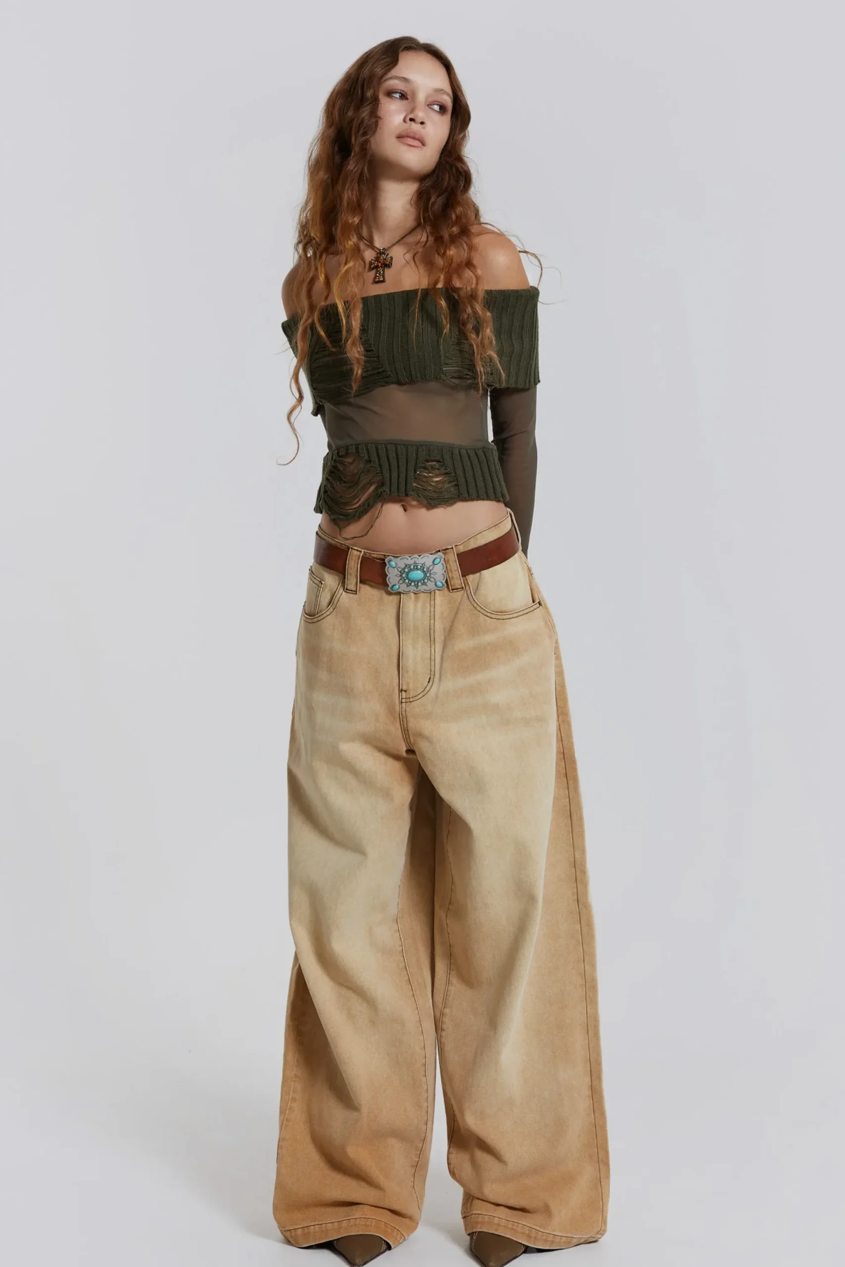 Clearance Jaded London Sand Colossus Baggy Jeans