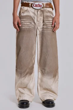 Sale Jaded London Sand Oil Wash Colossus Jeans