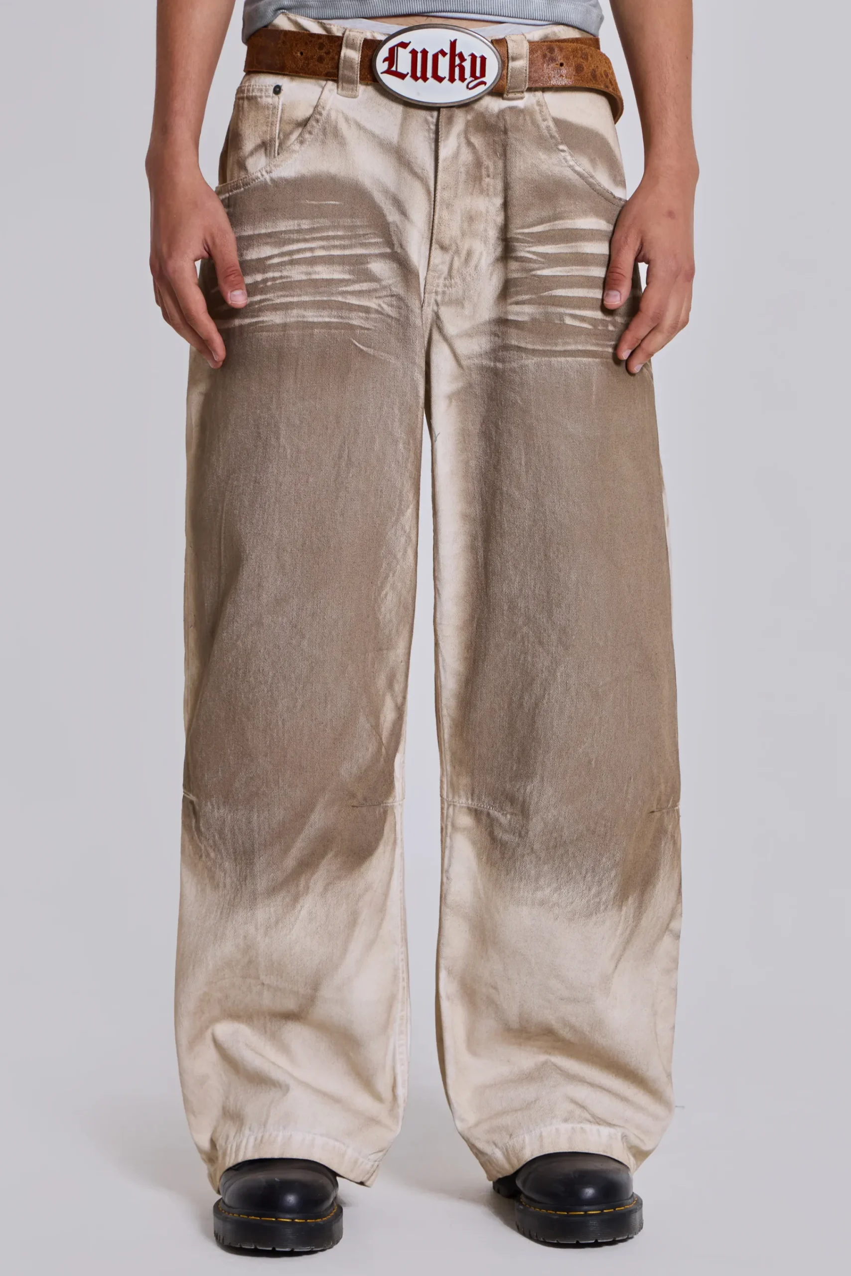 Sale Jaded London Sand Oil Wash Colossus Jeans