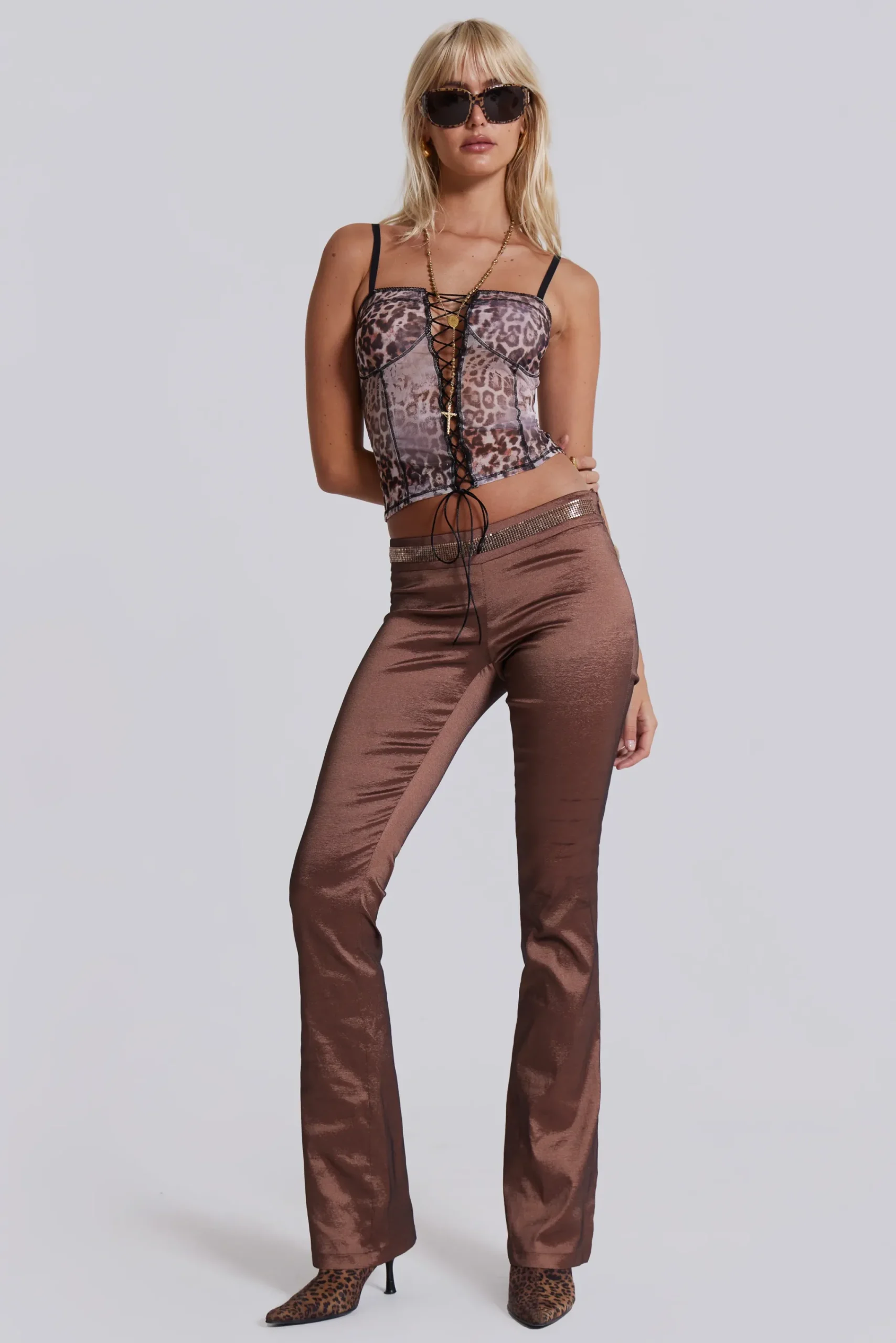 Shop Jaded London Santino Taffeta Trousers